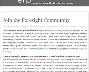 European Foresight Platform (EFP)